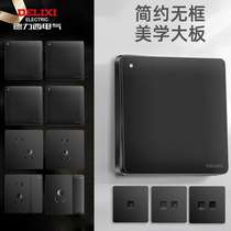 Switch household five-hole Type-C fast charging Gigabit network panel 821 black