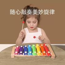 New childrens xylophone knocker baby musical instrument toy baby educational percussion stick strike two-in-one hand beater