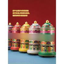 Electric prayer wheel auspicious meaning electric Tibetan prayer wheel alloy electric gold wheel household ornaments Tibetan barrel