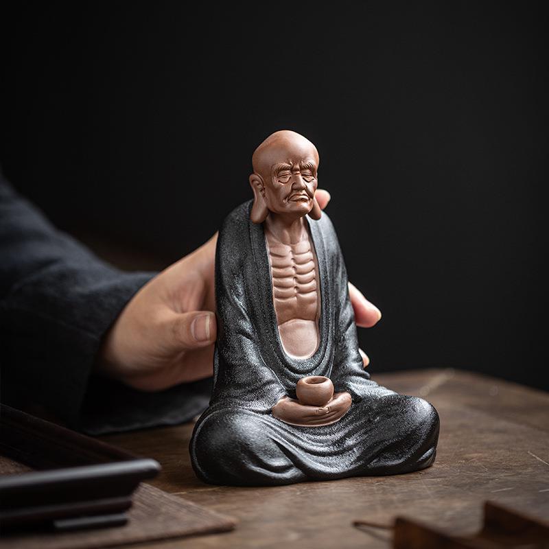 中式禅意达摩祖师摆件创意陶瓷人物家居客厅茶桌面装饰工艺品摆设