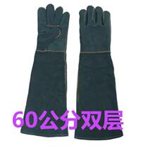 New factory direct sales 60 lengthened two-layer cowhide gloves welding heat insulation anti-scalding anti-bite anti-scratch labor protection hand protection