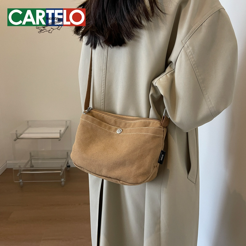 Japanese-Style Canvas Small Crossbody Bag Phone Bag 2025 New Simple Solid Color Casual Shoulder Bag Travel Small Cloth Bag Japanese-Style Canvas Small Crossbody Bag Phone Bag 2025 New Simple Solid Color Casual Shoulder Bag Travel Small Cloth Bag