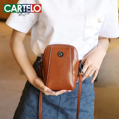 Маленькая сумка для телефона, небольшая сумка, демисезонная вместительная и большая сумка на одно плечо, мобильный телефон, из натуральной кожи