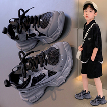 Anta suitable boys shoes for summer 2024 new childrens soft-soled sports dad shoes for big children with transparent mesh