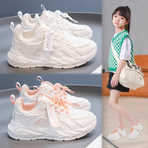 Anta suitable for girls shoes 2024 summer new childrens white shoes big childrens girls sports dad shoes mesh