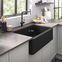 Spot quick-release semi-embedded kitchen quartz stone sink under counter wash basin European style open kitchen large size single
