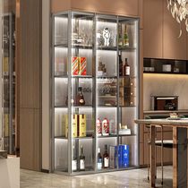 Light stainless steel glass door exhibition room temperature object 04 metal wine cabinet cabinet living room kitchen cabinet home decoration
