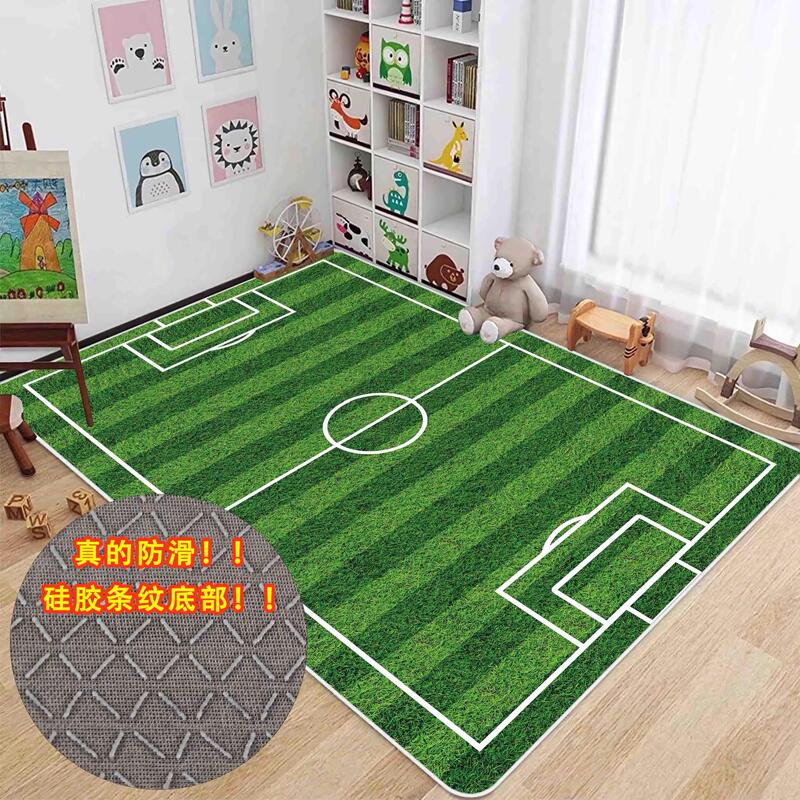 Indoor Non-Slip Football-Themed Children's Training Game Sports Carpet Stadium Home Soundproof Yoga Mat Large Floor Mat
