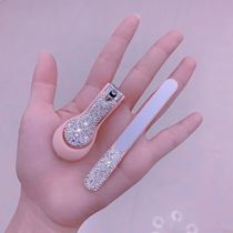 Creative diamond-encrusted nail clippers frosted strip manicure set household nail clippers high-value anti-splash nail clippers