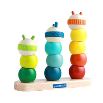 guidecraft children color matching classification sort of nesting caterpillar stacked laminated music toy 1 1-2 years old