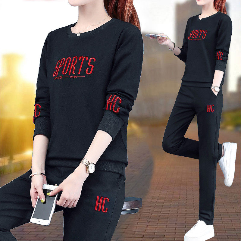 Spring Autumn Season Sportswear Suit Women 2022 Fall New Korean Version Fashion Loose Long Sleeve Long Pants Casual Two-piece Style