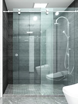 Bathroom straight sliding door hanging rail shower door mobile tempered glass shower room toilet partition door slide rail
