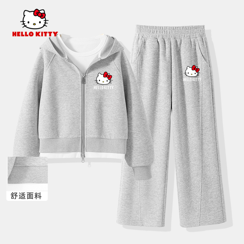 Hellokitty Girls' Autumn Outfit Set 2026 New Children's Sportswear Stylish Girls' Autumn Sweatshirt and Sweatpants Hellokitty Girls' Autumn Outfit Set 2026 New Children's Sportswear Stylish Girls' Autumn Sweatshirt and Sweatpants