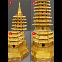 Pure Brass Wenchang Tower Nine and Thirteenth Floor Nine and Thirteenth Floor Gold List Title Step by Step Study Desk Ornaments