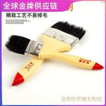 Wooden handle pig bristle brush soft bristles household cleaning small brush brown hair brush industrial paint 1-6 inch pig bristle brush