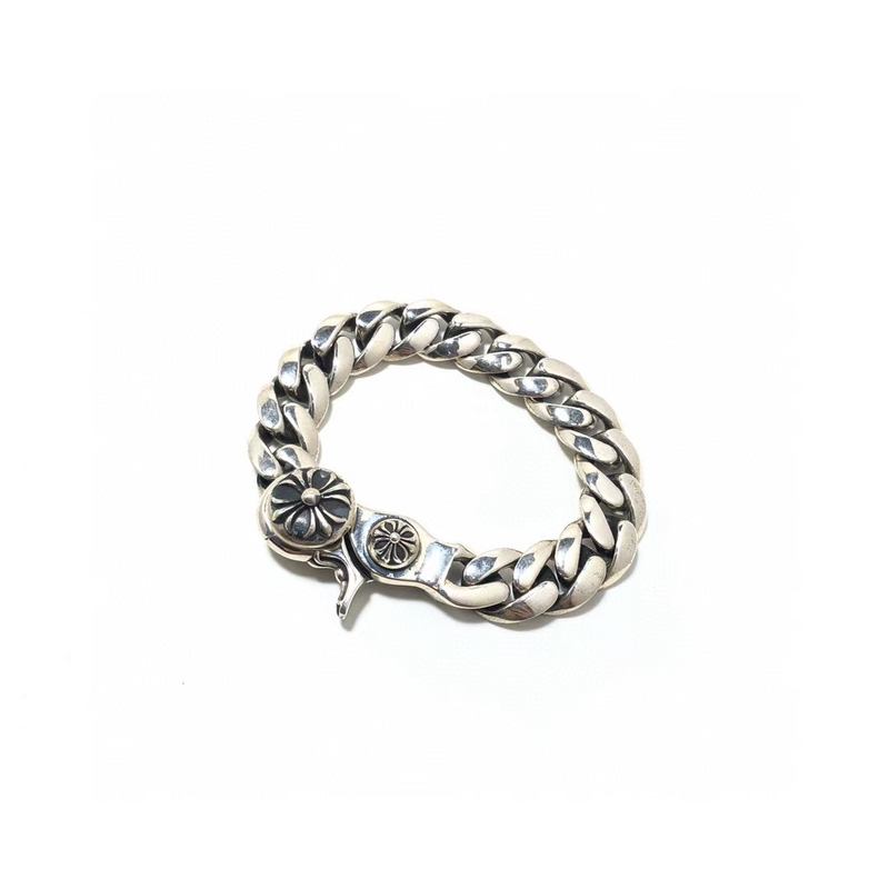 925 Silver Bracelet for Men and Women, Vintage Distressed Thick Chain Bracelet, Cuban Chain with Lobster Clasp, Punk Style, High-End Versatile 925 Silver Bracelet for Men and Women, Vintage Distressed Thick Chain Bracelet, Cuban Chain with Lobster Clasp, Punk Style, High-End Versatile