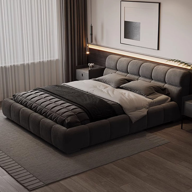 Итальянская минималистичная тканевая кровать с технологией velvet puff bed light роскошная современная главная спальня с двуспальной кроватью размера "queen-size" размером 2 м х 2 м, двуспальная кровать для хранения вещей Изображение 1
