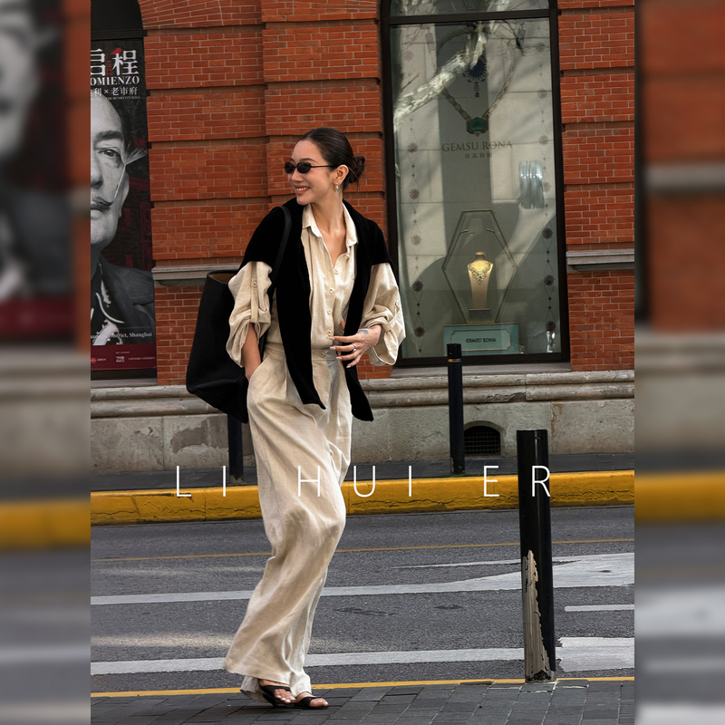 Lihuier Li Hui'Er Ebony Liangsheng Light Luxury Minimalist Design Jumpsuit Spring Commuting Versatile Jumpsuit Lihuier Li Hui'Er Ebony Liangsheng Light Luxury Minimalist Design Jumpsuit Spring Commuting Versatile Jumpsuit