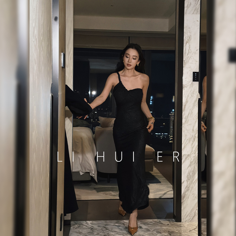 Lihuier Manhattan Dinner Party French Sleeveless Dress Light Luxury Minimalist High-End Dress