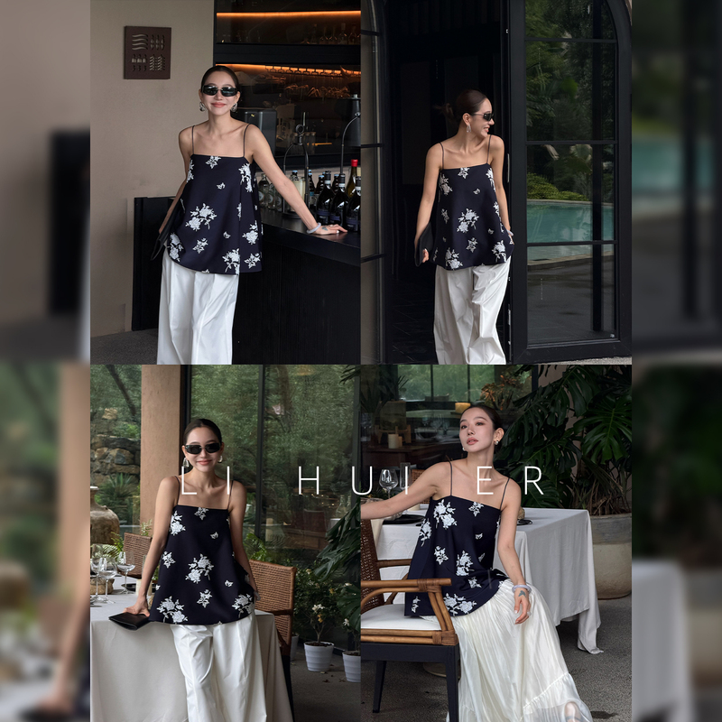 Lihuier Li Hui'Er Morning and Evening Summer Vacation Heavy Embroidery Sleeveless Camisole Top for Women Lihuier Li Hui'Er Morning and Evening Summer Vacation Heavy Embroidery Sleeveless Camisole Top for Women