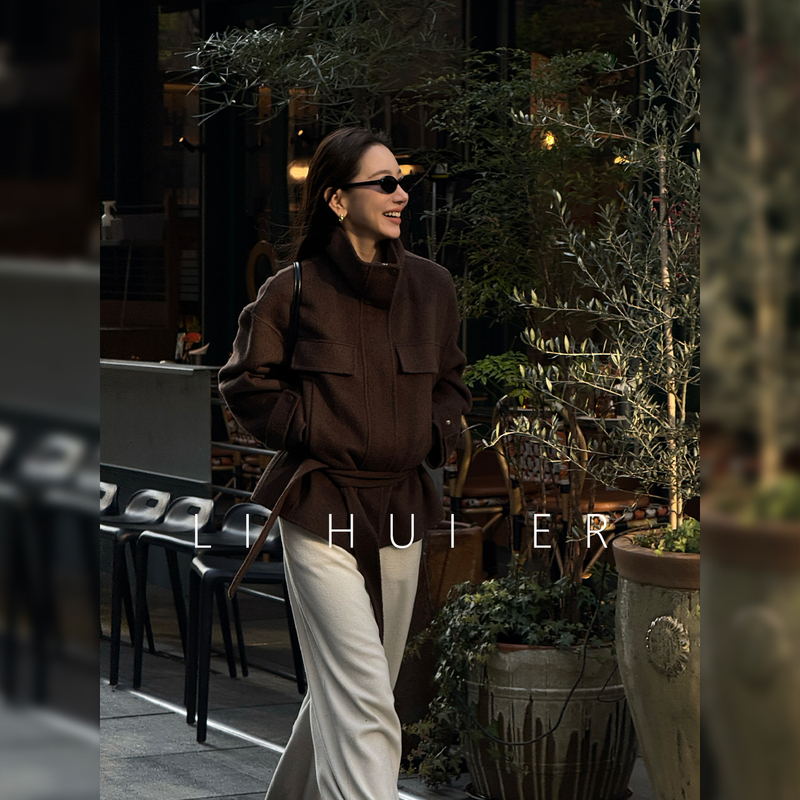 Lihuier Li Hui'Er Glazed Filter Old Money Style Double-Sided Wool Coat High-End Short Woolen Jacket