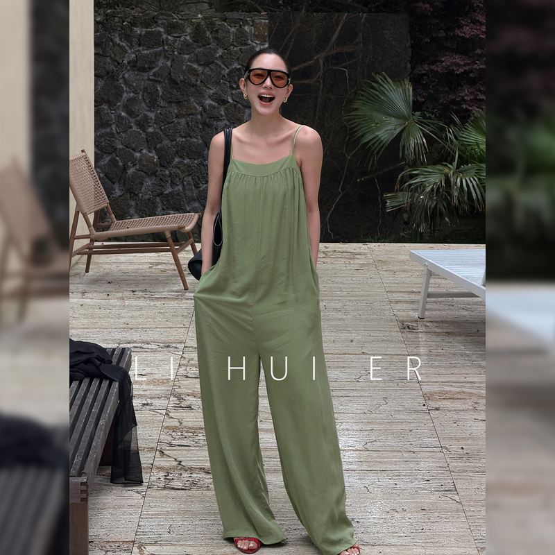 Lihuier Li Hui'Er Green Summer Jumpsuit Women's Lazy Style Jumpsuit 2026 New Model