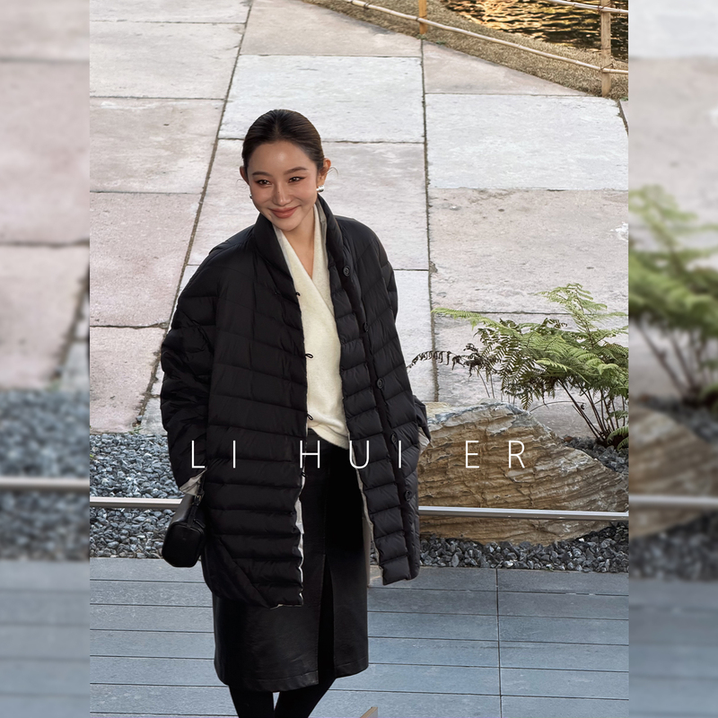 Lihuier Li Hui'Er Half-Waking World High-End Puff Ribbed down Jacket Women's Winter Warm Goose down Coat
