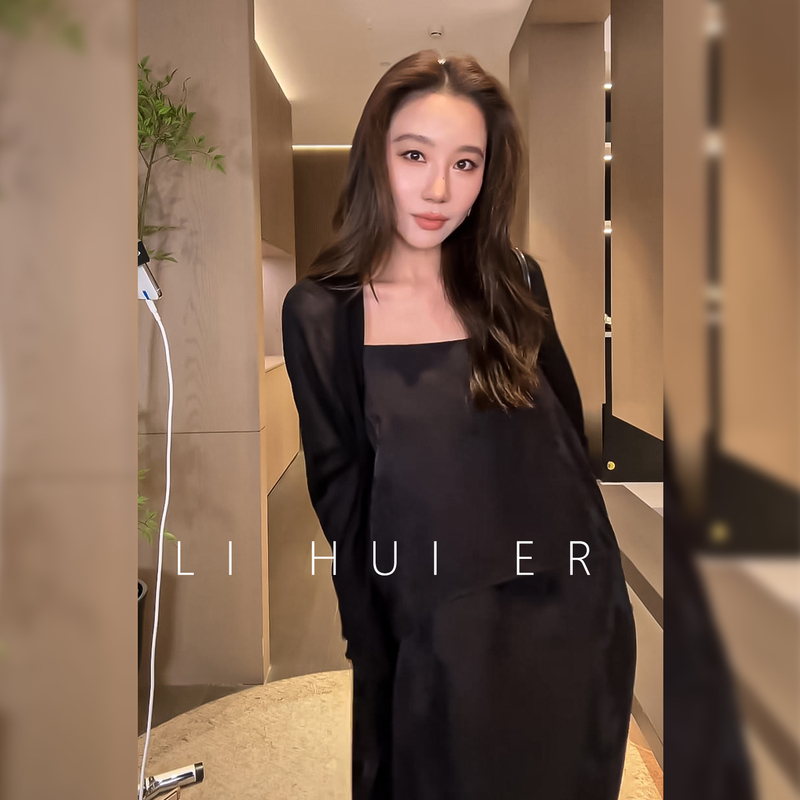Lihuier Li Hui'Er Qingqing Xia Zhi Design-Inspired Knitted Cardigan Summer New Minimalist Long-Sleeve Outerwear Top Lihuier Li Hui'Er Qingqing Xia Zhi Design-Inspired Knitted Cardigan Summer New Minimalist Long-Sleeve Outerwear Top