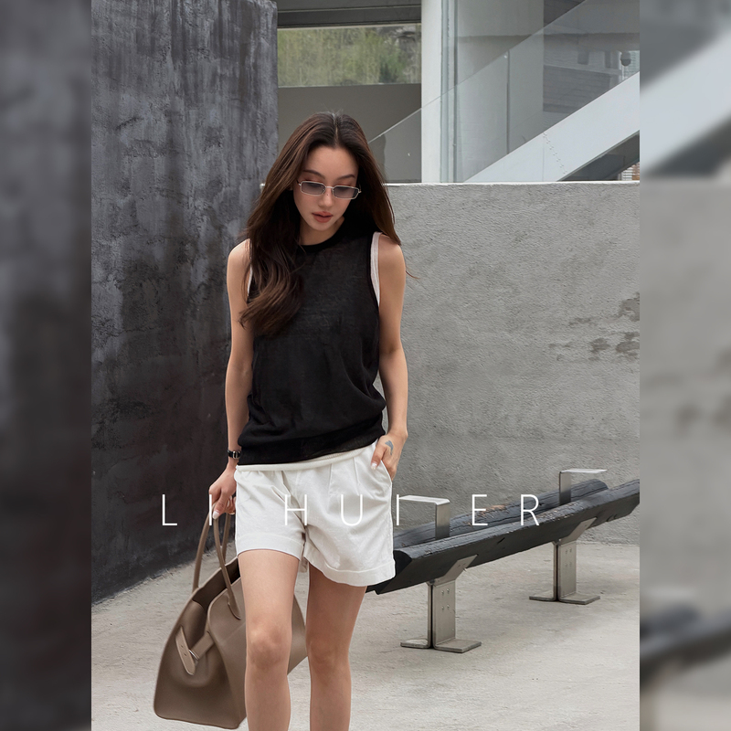 Li Hui Er (Li Hui'Er) Xingshan Two-Piece Vest for Women, Summer Style, Sleeveless Top with a Unique Design for Women Li Hui Er (Li Hui'Er) Xingshan Two-Piece Vest for Women, Summer Style, Sleeveless Top with a Unique Design for Women