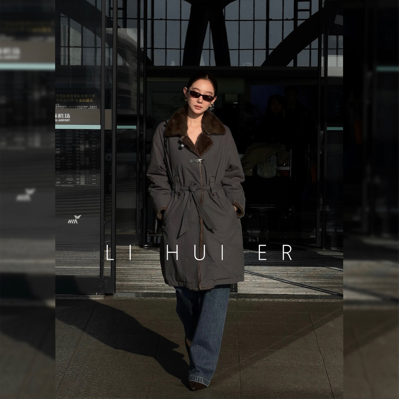 Lihuier Li Hui'Er High-End Goose down Jacket for Women, Mid-Length Parka down Coat When the Snowy Mountains Are Sleeping