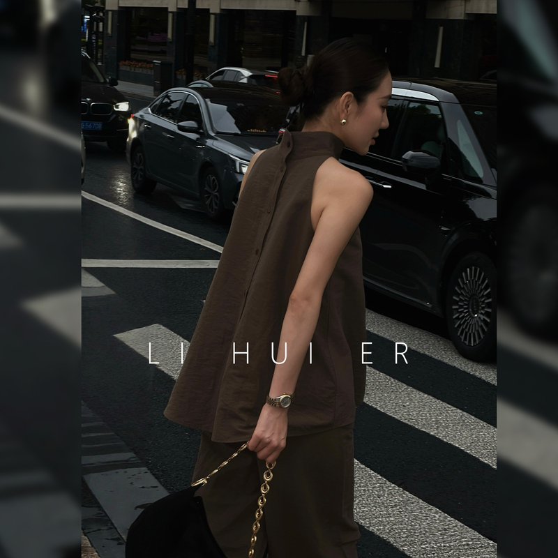Lihuier Li Hui'Er Sichuan Jie Minimalist Sleeveless Vest for Women, Summer Unique Design, Reversible Top