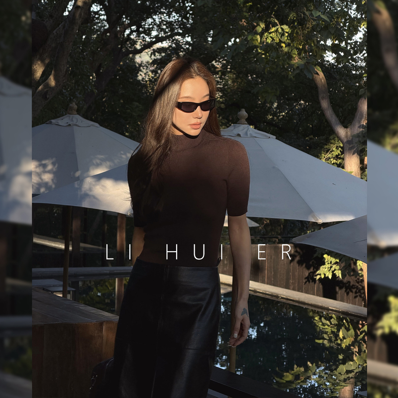 Lihuier Li Hui'Er's Seventh Night of Indulgence, High-End Slim-Fitting Fine-Spun Wool Base Shirt for Women, Light and Mature Knitwear Lihuier Li Hui'Er's Seventh Night of Indulgence, High-End Slim-Fitting Fine-Spun Wool Base Shirt for Women, Light and Mature Knitwear