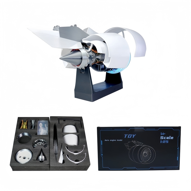 Airplane Engine Model Can Be Started, Turbofan Assembly Ornament, Mechanical Toy Engine Assembly, Birthday Gift, Technology