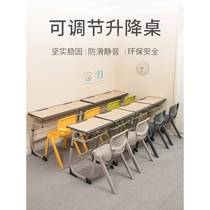 Tutoring class desks and chairs can be raised and lowered primary and secondary school students desks school training class tables kindergarten desks and chairs set
