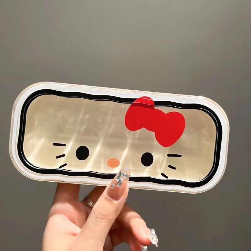 Cute ins Glasses Case Hello Kitty Portable Girl Cartoon Anti-Pressure and Anti-Fall Transparent Japanese Style Sunglasses Storage Box