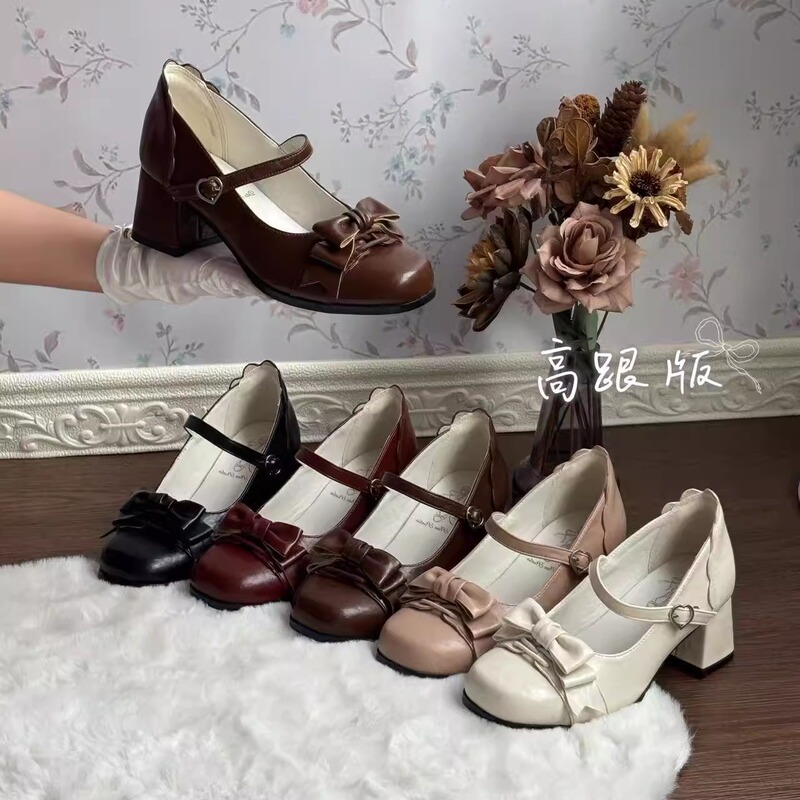 [in Stock] Qiuyu Tita Original Elegant Retro Square-Toe Mary Jane Lolita High Heels