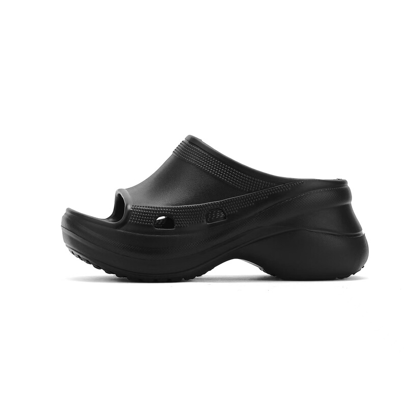 Paris Thick-Soled Slippers for Women, Summer Outdoor Slippers, Soft-Soled soft sole Black Wedge Non-Slip Height-Increasing Beach Shoes