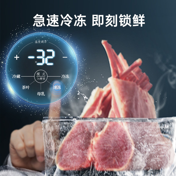 美菱官方168L立式冰柜家用租房小型冷柜 风冷无霜一级冷冻小冰箱