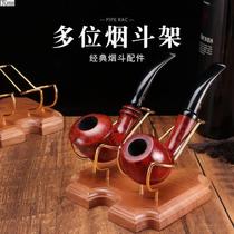 Display stand solid wood creative seat pipe multi-position pipe rack high-end accessories solid wood sitting pipe smoking pipe pipe rack rack