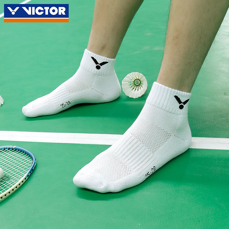 Victor Victory Badminton Socks for Men and Women, Thickened Towel Bottom, Sweat-Absorbing Sports Mid-Short Socks Sk9102 Victor