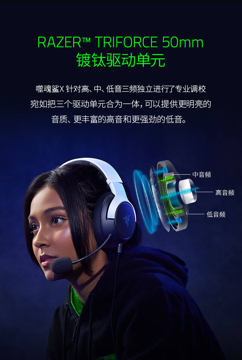 Беспроводной игровой гарнитура razer雷蛇噬魂鲨x适用于xbox主机ps5电脑游戏电竞头戴有线耳机麦