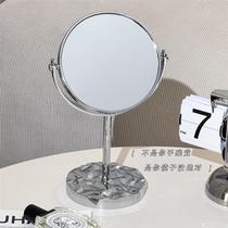 Retro mirror makeup table light luxury high-end makeup mirror dormitory desktop desktop home magnifying high-definition double-sided mirror