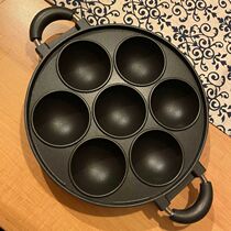 7 Hole Cooking cake pan Cast Iron Oomelette pan Non- Cooking