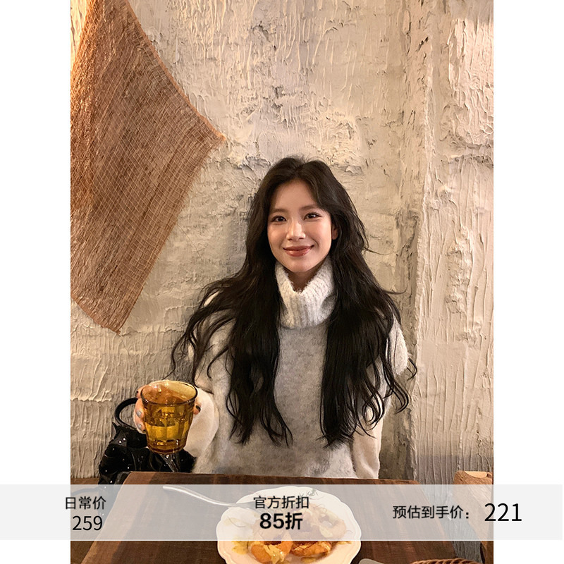 Daqianwithu Korean Style Turtleneck Sweater for Women, Lazy and Relaxed, Versatile Layering Sleeveless Top