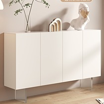 Cream style solid wood sideboard modern simple storage cabinet storage cabinet living room small apartment ultra-thin suspended entrance cabinet