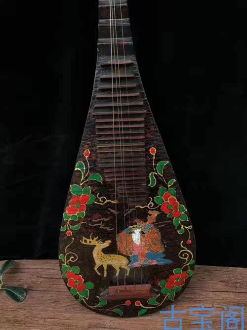 清代老漆器琵琶琴摆件，古董收藏有何讲究？🏺-竹雕/竹制品-淘宝好物网