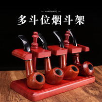 Pipe storage rack solid wood multi-position pipe rack pipe display rack pipe storage rack wooden 3-position 4-position pipe base