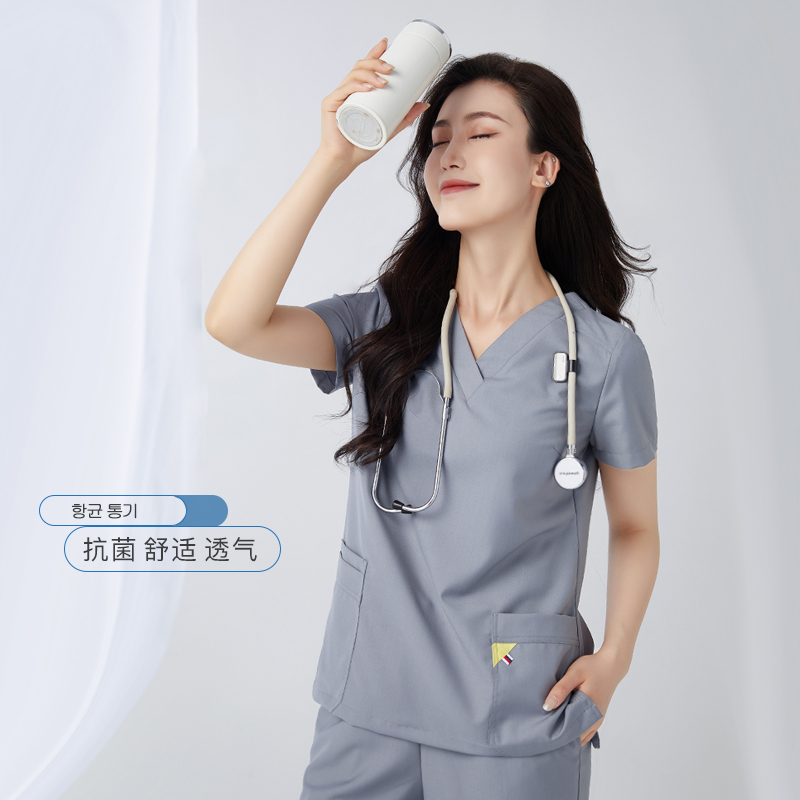 Women's Long-Sleeved Scrub Tops, Nurse Uniforms, Pure Cotton Thin Short-Sleeved Dental Scrubs, Men's Doctor Operating Room Work Clothes Women's Long-Sleeved Scrub Tops, Nurse Uniforms, Pure Cotton Thin Short-Sleeved Dental Scrubs, Men's Doctor Operating Room Work Clothes