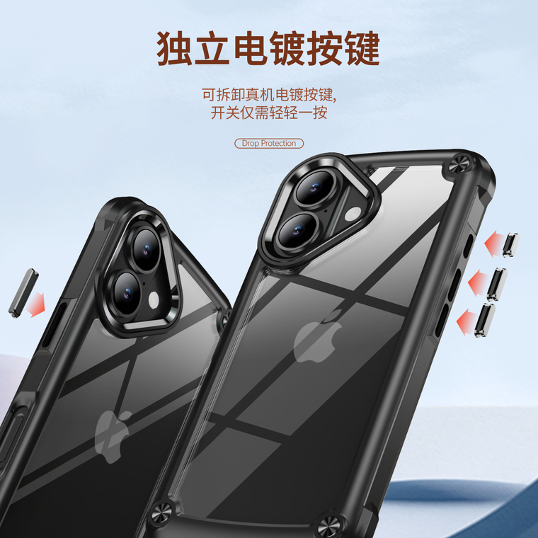 Tough Shockproof Drop Resistant Transparent Anti Slip MagSafe 16, 16 Plus, 16 Pro, 16 Pro Max iPhone Case