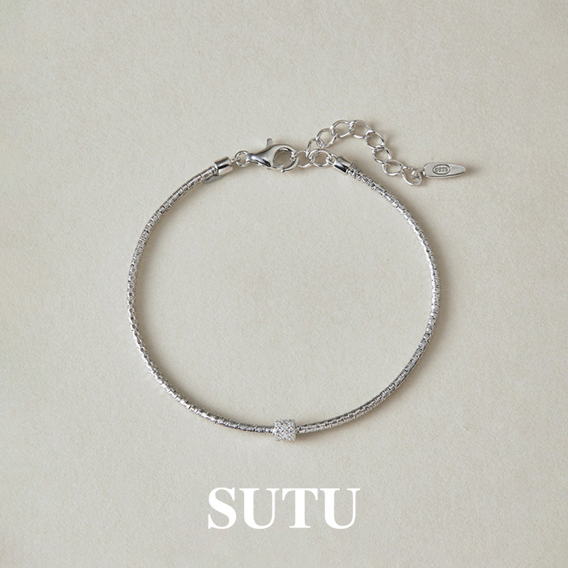 Sutu Light and Shadow Bracelet 925 Silver Exquisite Niche Design Summer Versatile Hand Accessory High-End Jewelry Accessories for Women